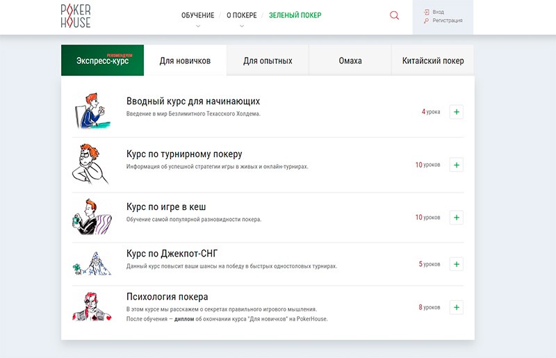 Варианты курсов по покеру
